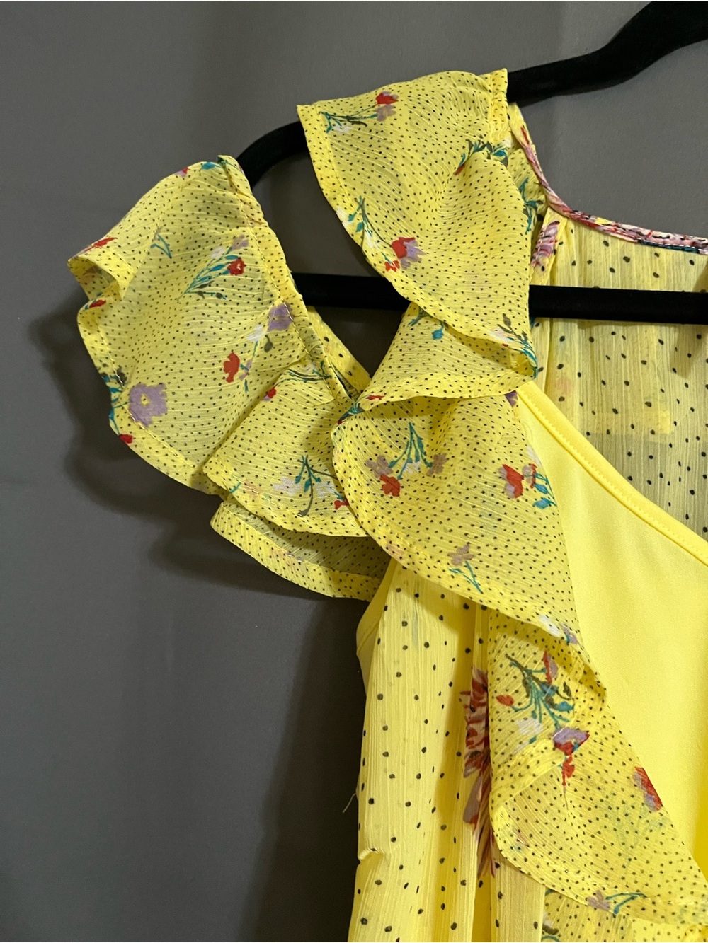 Yellow Floral Ruffle Maxi Dress - Women's Summer Dress